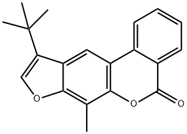 10-tert-butyl-7-methyl-[1]benzofuro[6,5-c]isochromen-5-one Struktur