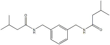 3-methyl-N-[[3-[(3-methylbutanoylamino)methyl]phenyl]methyl]butanamide Struktur