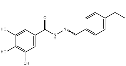 3,4,5-trihydroxy-N-[(E)-(4-propan-2-ylphenyl)methylideneamino]benzamide Struktur