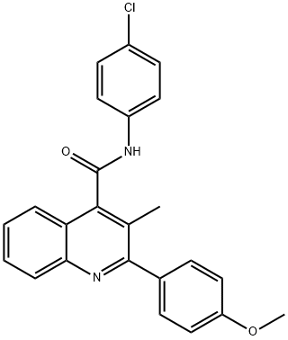 N-(4-chlorophenyl)-2-(4-methoxyphenyl)-3-methylquinoline-4-carboxamide Struktur