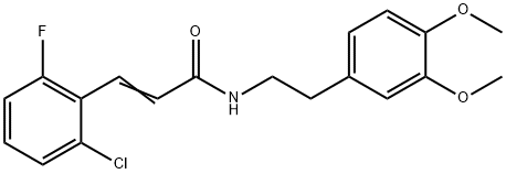 (E)-3-(2-chloro-6-fluorophenyl)-N-[2-(3,4-dimethoxyphenyl)ethyl]prop-2-enamide Struktur