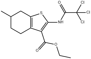 ethyl 6-methyl-2-[(2,2,2-trichloroacetyl)amino]-4,5,6,7-tetrahydro-1-benzothiophene-3-carboxylate Struktur