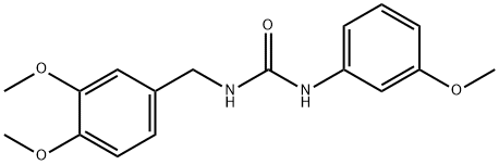 1-[(3,4-dimethoxyphenyl)methyl]-3-(3-methoxyphenyl)urea Struktur