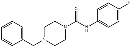 4-benzyl-N-(4-fluorophenyl)piperazine-1-carboxamide Struktur