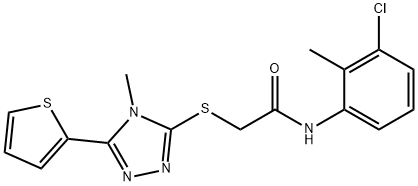 N-(3-chloro-2-methylphenyl)-2-[(4-methyl-5-thiophen-2-yl-1,2,4-triazol-3-yl)sulfanyl]acetamide Struktur