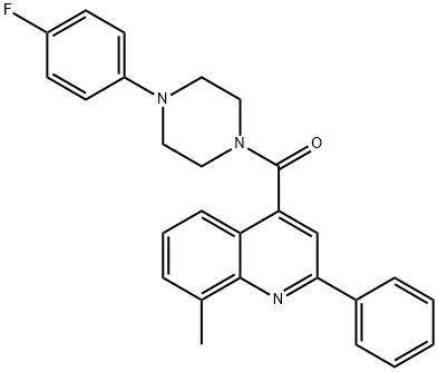 [4-(4-fluorophenyl)piperazin-1-yl]-(8-methyl-2-phenylquinolin-4-yl)methanone Struktur