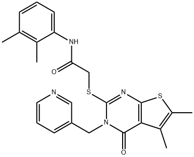 2-[5,6-dimethyl-4-oxo-3-(pyridin-3-ylmethyl)thieno[2,3-d]pyrimidin-2-yl]sulfanyl-N-(2,3-dimethylphenyl)acetamide Struktur