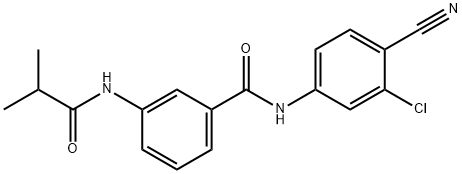 N-(3-chloro-4-cyanophenyl)-3-(2-methylpropanoylamino)benzamide Struktur