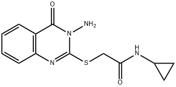 2-(3-amino-4-oxoquinazolin-2-yl)sulfanyl-N-cyclopropylacetamide Struktur