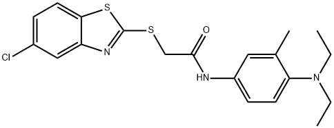 2-[(5-chloro-1,3-benzothiazol-2-yl)sulfanyl]-N-[4-(diethylamino)-3-methylphenyl]acetamide Struktur