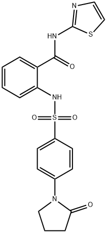 2-[[4-(2-oxopyrrolidin-1-yl)phenyl]sulfonylamino]-N-(1,3-thiazol-2-yl)benzamide Struktur