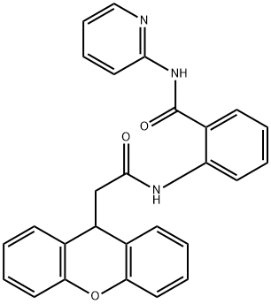 N-pyridin-2-yl-2-[[2-(9H-xanthen-9-yl)acetyl]amino]benzamide Struktur