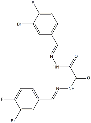 N,N'-bis[(E)-(3-bromo-4-fluorophenyl)methylideneamino]oxamide Struktur