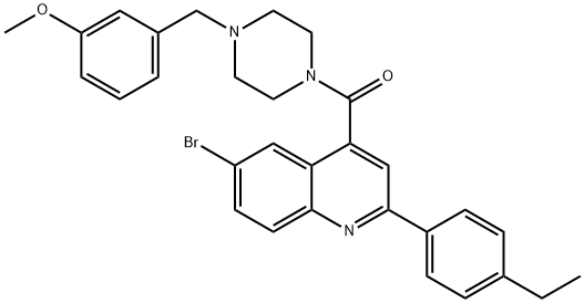 [6-bromo-2-(4-ethylphenyl)quinolin-4-yl]-[4-[(3-methoxyphenyl)methyl]piperazin-1-yl]methanone Struktur