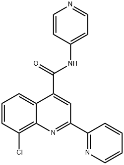 8-chloro-2-pyridin-2-yl-N-pyridin-4-ylquinoline-4-carboxamide Structure