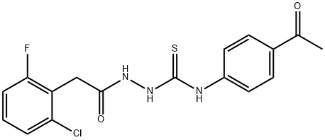 1-(4-acetylphenyl)-3-[[2-(2-chloro-6-fluorophenyl)acetyl]amino]thiourea Struktur