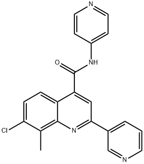 7-chloro-8-methyl-2-pyridin-3-yl-N-pyridin-4-ylquinoline-4-carboxamide Struktur