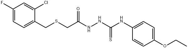 1-[[2-[(2-chloro-4-fluorophenyl)methylsulfanyl]acetyl]amino]-3-(4-ethoxyphenyl)thiourea Struktur