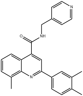 2-(3,4-dimethylphenyl)-8-methyl-N-(pyridin-4-ylmethyl)quinoline-4-carboxamide Struktur