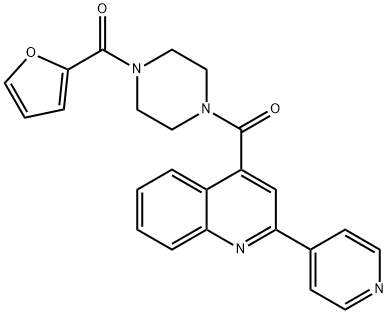 furan-2-yl-[4-(2-pyridin-4-ylquinoline-4-carbonyl)piperazin-1-yl]methanone Struktur