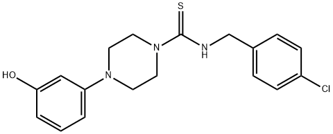 N-[(4-chlorophenyl)methyl]-4-(3-hydroxyphenyl)piperazine-1-carbothioamide Struktur