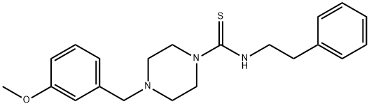 4-[(3-methoxyphenyl)methyl]-N-(2-phenylethyl)piperazine-1-carbothioamide Struktur