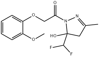 1-[5-(difluoromethyl)-5-hydroxy-3-methyl-4H-pyrazol-1-yl]-2-(2-methoxyphenoxy)ethanone Struktur