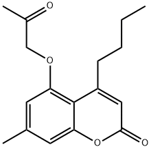 4-butyl-7-methyl-5-(2-oxopropoxy)chromen-2-one Struktur