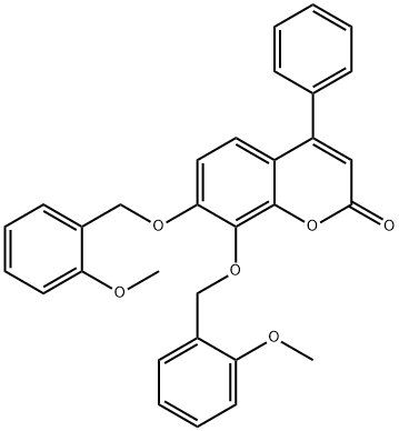 7,8-bis[(2-methoxyphenyl)methoxy]-4-phenylchromen-2-one Struktur