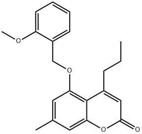 5-[(2-methoxyphenyl)methoxy]-7-methyl-4-propylchromen-2-one Struktur