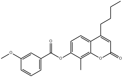 (4-butyl-8-methyl-2-oxochromen-7-yl) 3-methoxybenzoate Struktur