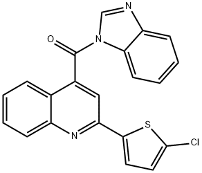 benzimidazol-1-yl-[2-(5-chlorothiophen-2-yl)quinolin-4-yl]methanone Struktur