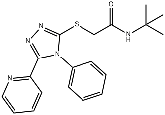 N-tert-butyl-2-[(4-phenyl-5-pyridin-2-yl-1,2,4-triazol-3-yl)sulfanyl]acetamide Struktur