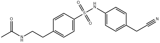 N-[2-[4-[[4-(cyanomethyl)phenyl]sulfamoyl]phenyl]ethyl]acetamide Struktur