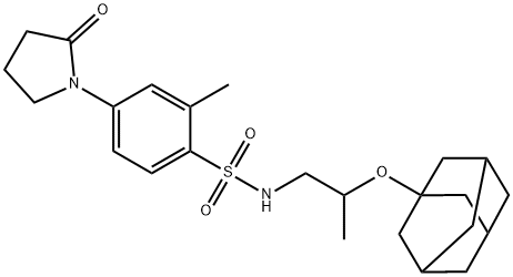 N-[2-(1-adamantyloxy)propyl]-2-methyl-4-(2-oxopyrrolidin-1-yl)benzenesulfonamide Struktur