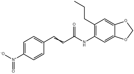 (E)-3-(4-nitrophenyl)-N-(6-propyl-1,3-benzodioxol-5-yl)prop-2-enamide Struktur