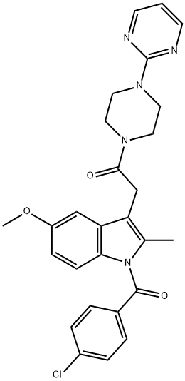 2-[1-(4-chlorobenzoyl)-5-methoxy-2-methylindol-3-yl]-1-(4-pyrimidin-2-ylpiperazin-1-yl)ethanone Struktur