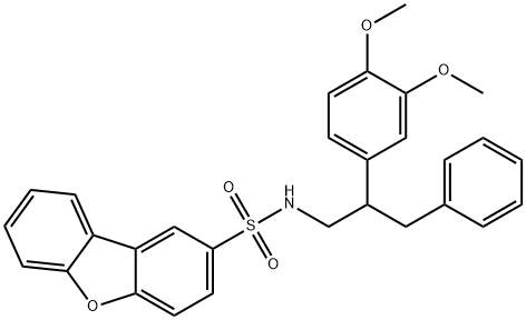 N-[2-(3,4-dimethoxyphenyl)-3-phenylpropyl]dibenzofuran-2-sulfonamide Structure