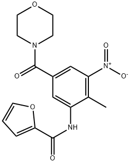 N-[2-methyl-5-(morpholine-4-carbonyl)-3-nitrophenyl]furan-2-carboxamide Struktur