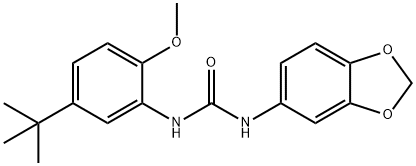 1-(1,3-benzodioxol-5-yl)-3-(5-tert-butyl-2-methoxyphenyl)urea Struktur