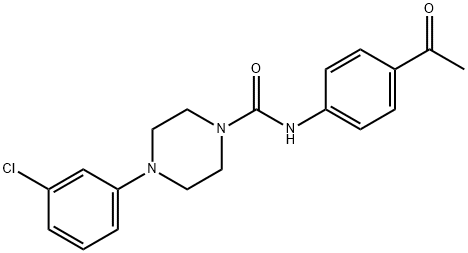 N-(4-acetylphenyl)-4-(3-chlorophenyl)piperazine-1-carboxamide Struktur