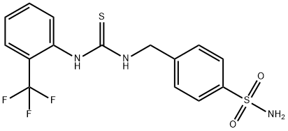 1-[(4-sulfamoylphenyl)methyl]-3-[2-(trifluoromethyl)phenyl]thiourea Struktur