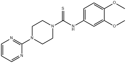 N-(3,4-dimethoxyphenyl)-4-pyrimidin-2-ylpiperazine-1-carbothioamide Struktur