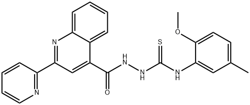 1-(2-methoxy-5-methylphenyl)-3-[(2-pyridin-2-ylquinoline-4-carbonyl)amino]thiourea Structure