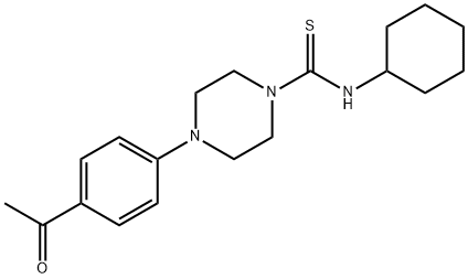 4-(4-acetylphenyl)-N-cyclohexylpiperazine-1-carbothioamide Struktur