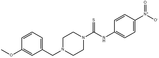 4-[(3-methoxyphenyl)methyl]-N-(4-nitrophenyl)piperazine-1-carbothioamide Struktur