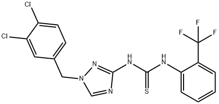 1-[1-[(3,4-dichlorophenyl)methyl]-1,2,4-triazol-3-yl]-3-[2-(trifluoromethyl)phenyl]thiourea Struktur