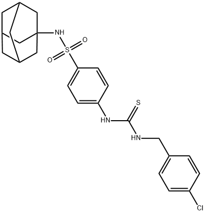 1-[4-(1-adamantylsulfamoyl)phenyl]-3-[(4-chlorophenyl)methyl]thiourea Struktur