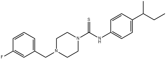 N-(4-butan-2-ylphenyl)-4-[(3-fluorophenyl)methyl]piperazine-1-carbothioamide Struktur