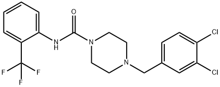 4-[(3,4-dichlorophenyl)methyl]-N-[2-(trifluoromethyl)phenyl]piperazine-1-carboxamide Struktur